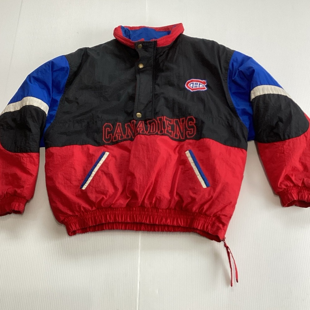 Vintage Canadiens Puffer Jacket in Red, Black & Blue